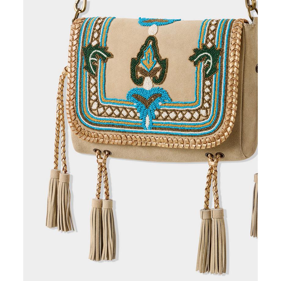 Joe Browns Sac Porté Croisé Daim Tressé Perles  