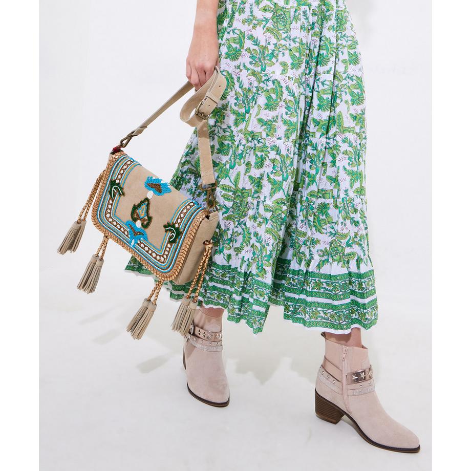 Joe Browns Sac Porté Croisé Daim Tressé Perles  