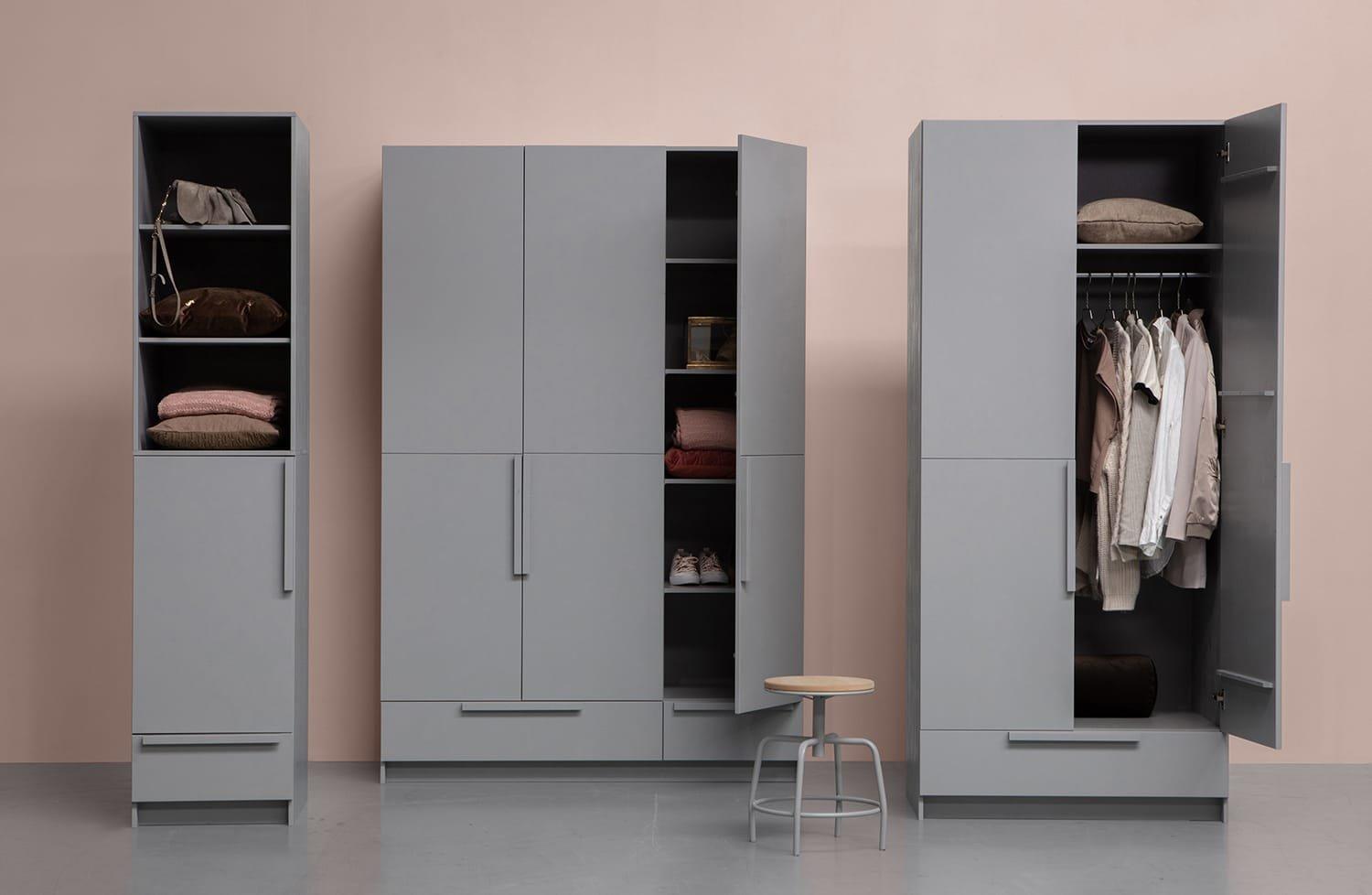 mutoni Armoire Pure 1 porte pin gris béton 48x215  