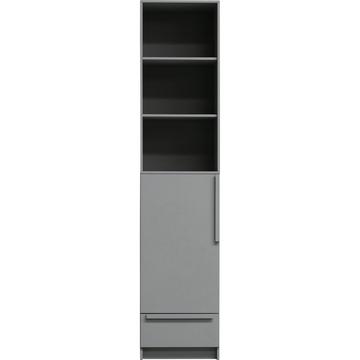 Armoire Pure 1 porte pin gris béton 48x215