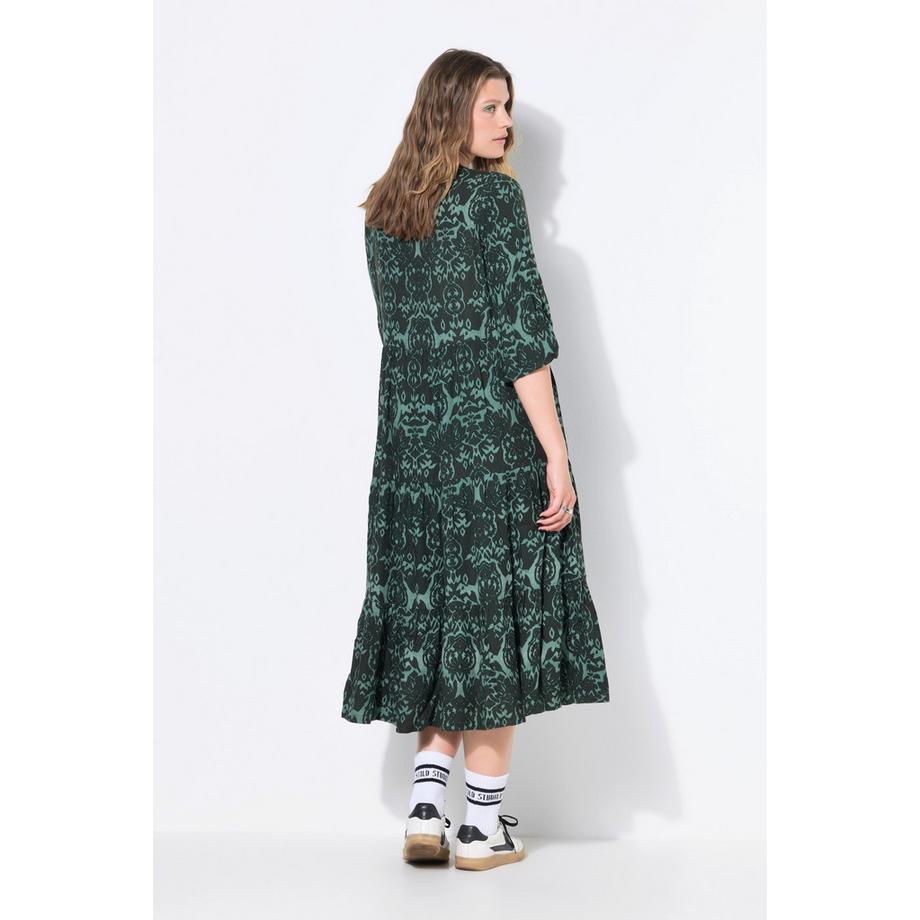 Studio Untold Robe Maxi Coupe Trapèze Imprimé Intégral Volants  