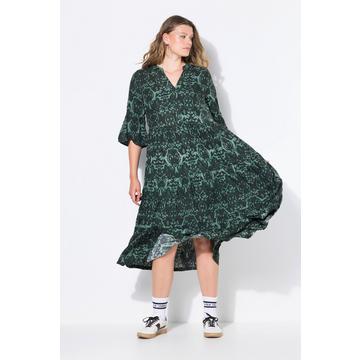 Maxikleid, A-Line, Alloverprint, Volants
