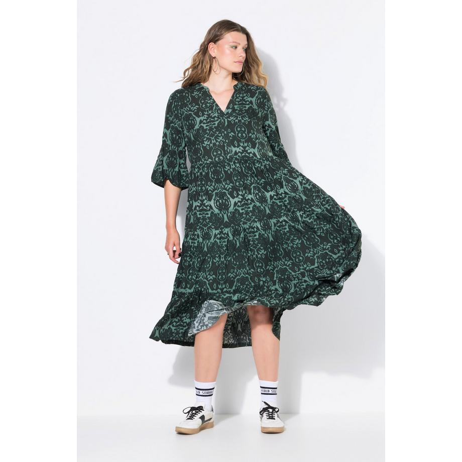 Studio Untold Robe Maxi Coupe Trapèze Imprimé Intégral Volants  