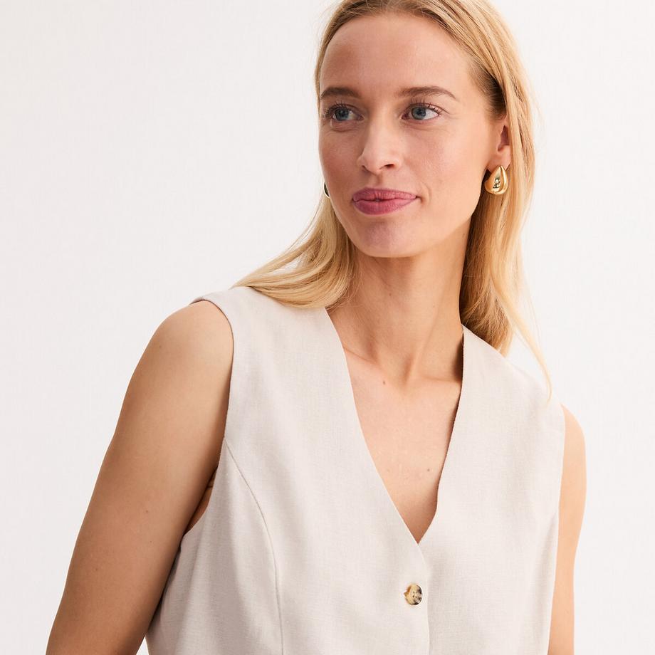 La Redoute Collections Gilet senza maniche abbottonato  