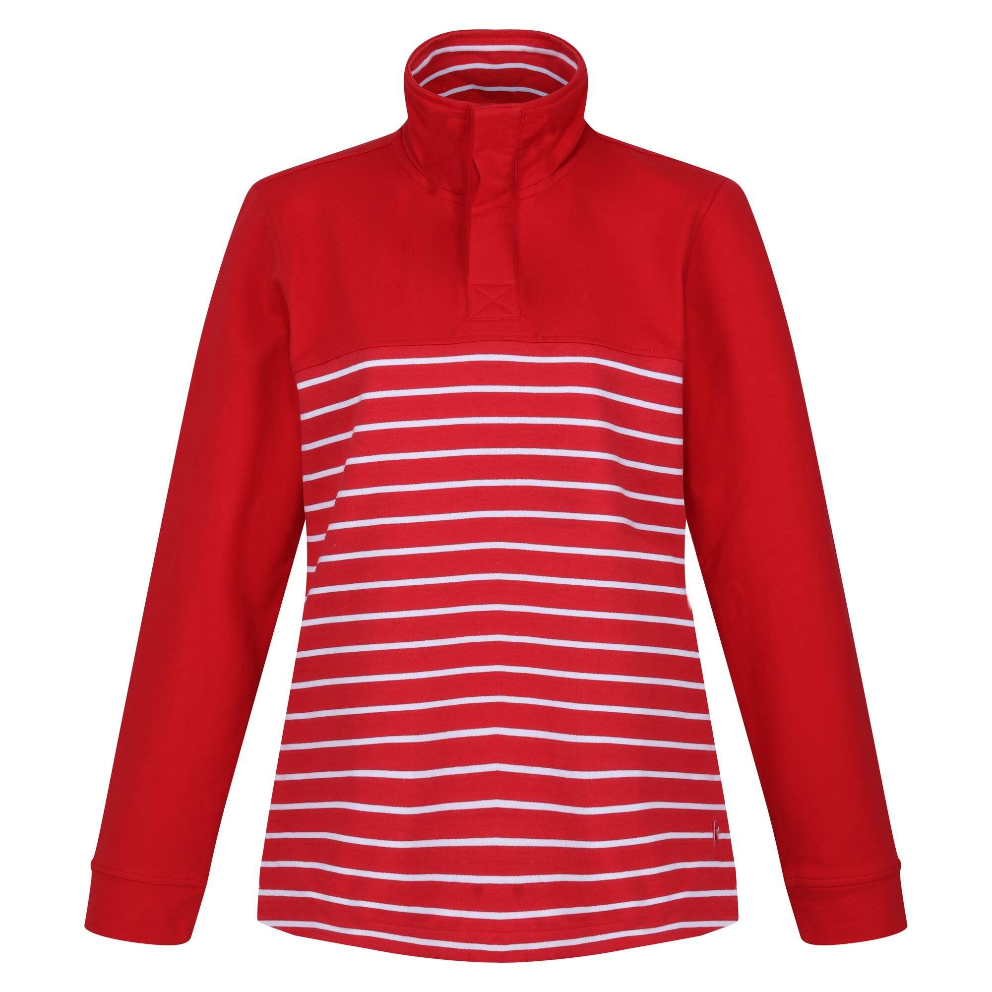 Image of Bayla Sweatshirt Knopfhals Damen Rot Bunt 38