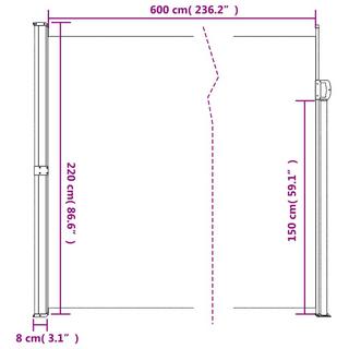 VidaXL Auvent latéral rétractable  