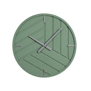 Vente-unique Horloge murale contemporaine - D. 50 cm - Vert et argenté - HERTI  