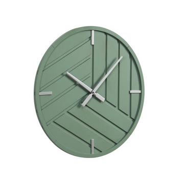 Horloge murale contemporaine - D. 50 cm - Vert et argenté - HERTI