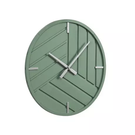 Vente-unique Horloge murale contemporaine - D. 50 cm - Vert et argenté - HERTI  