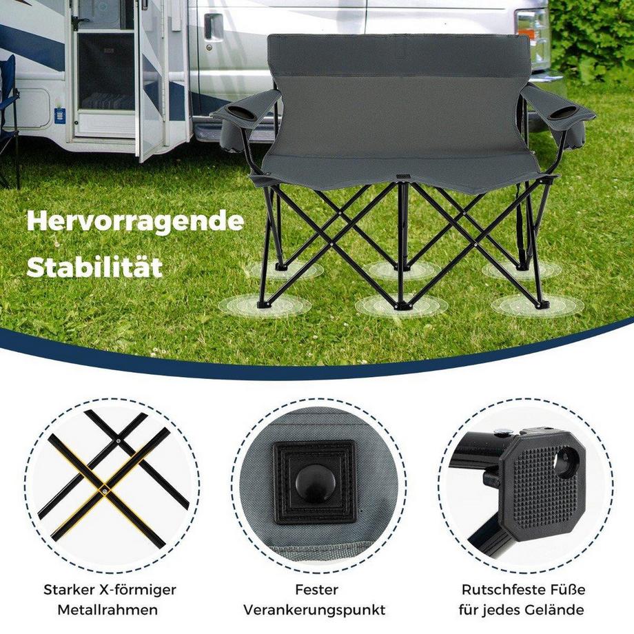 Northix Klappbarer Campingstuhl für zwei  