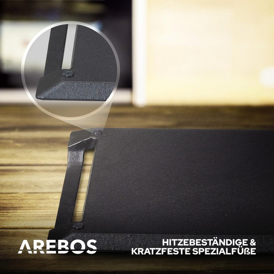 Arebos  Piastra per grigliare Piastra per grigliare a induzione Padella in ghisa BBQ 