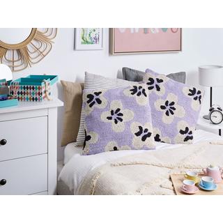 Beliani Lot de 2 coussins en Coton Moderne SOAPWORT  