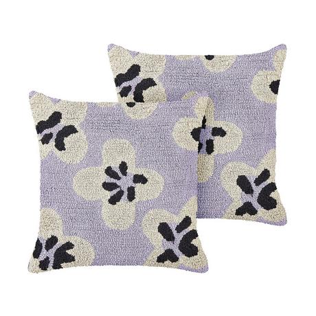 Beliani Lot de 2 coussins en Coton Moderne SOAPWORT  