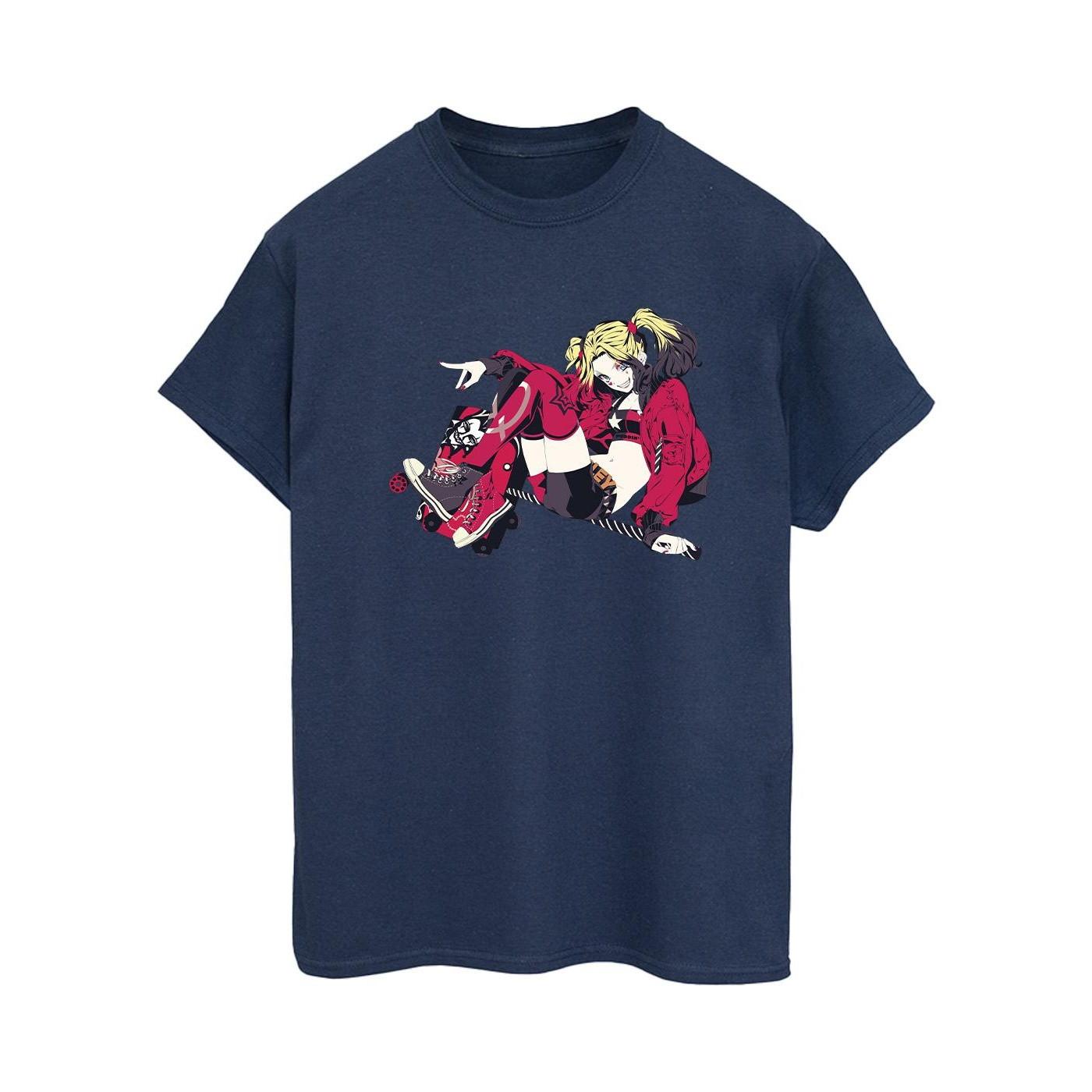 Image of Harley Quinn Rollerskates Tshirt Damen Marine 3XL