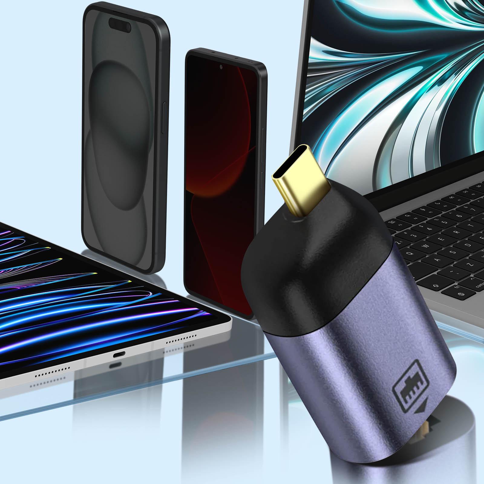 Avizar  Adattatore da USB-C a Ethernet grigio 