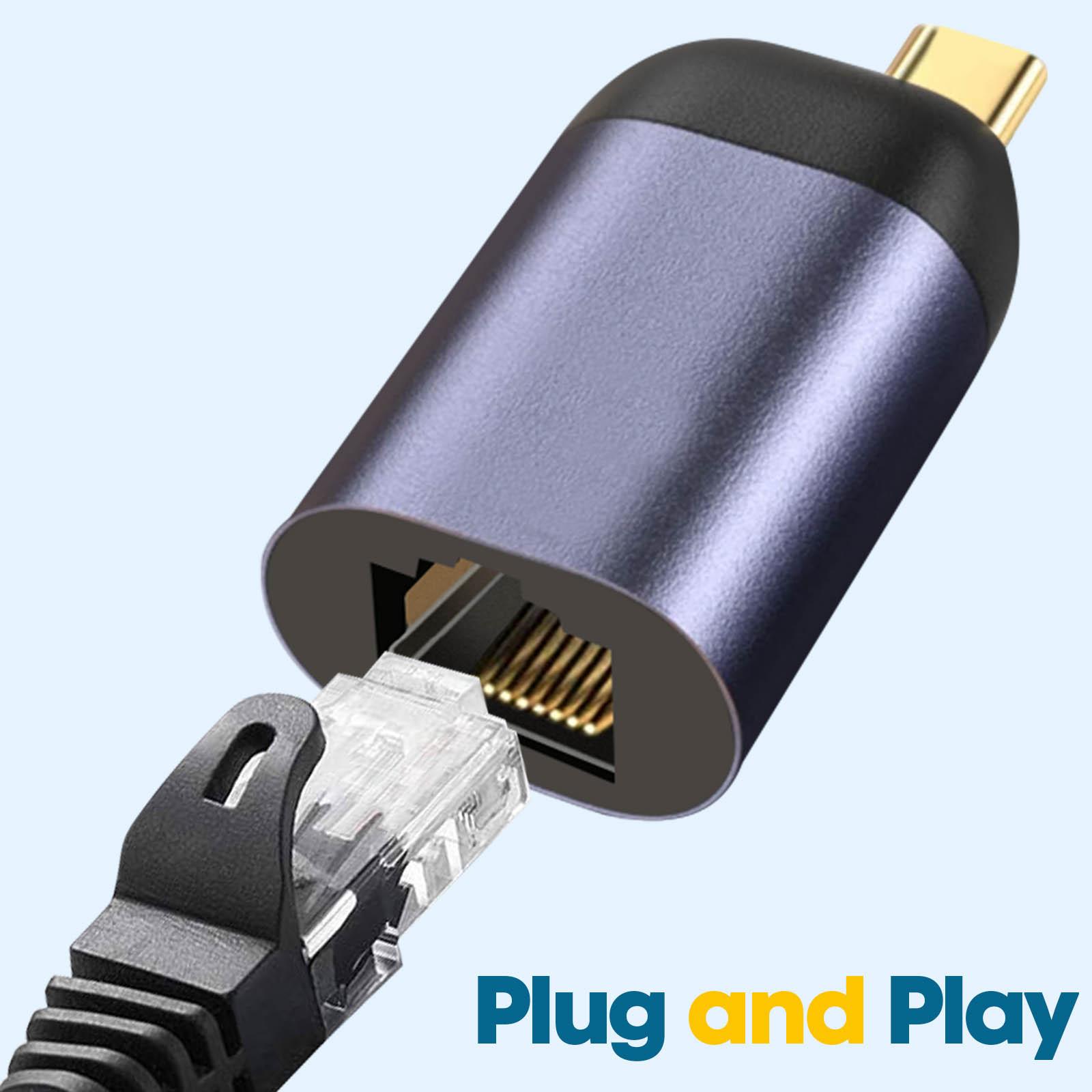 Avizar  Adattatore da USB-C a Ethernet grigio 