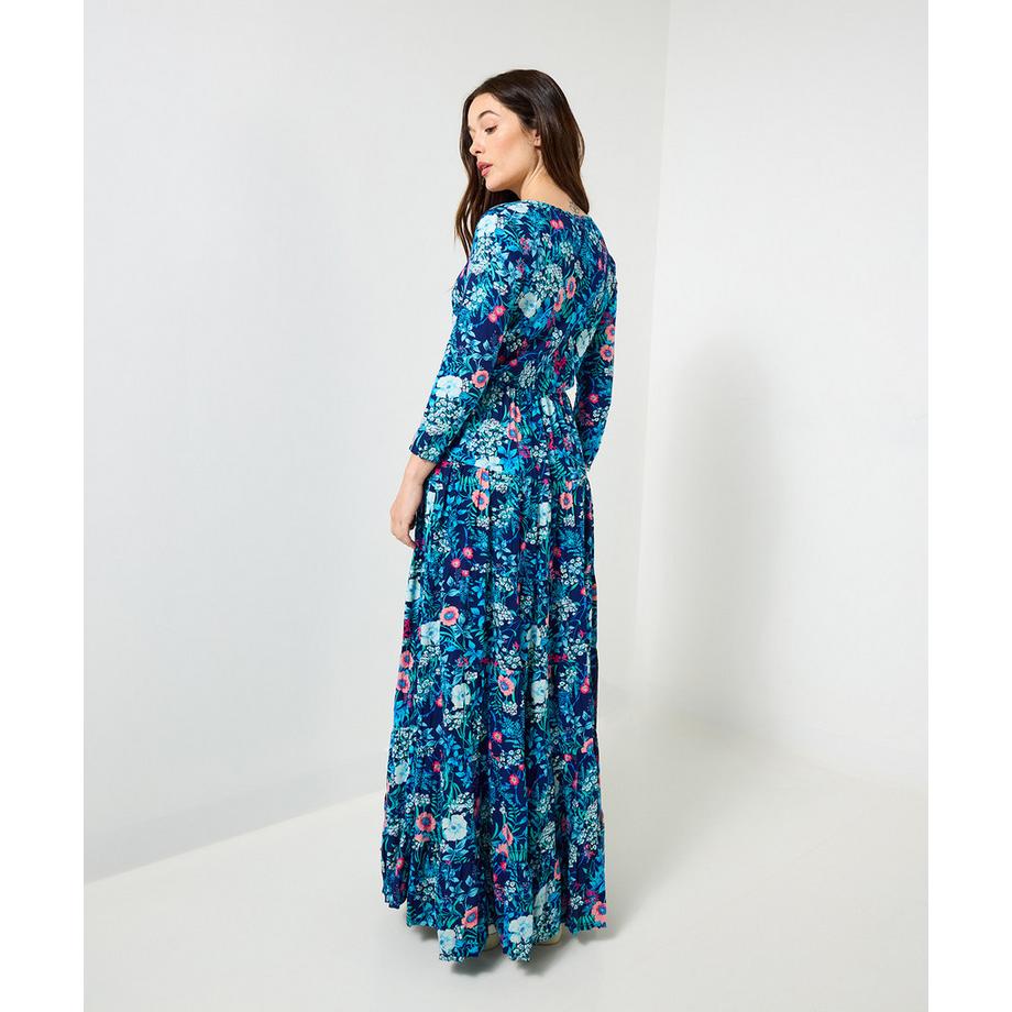 Joe Browns Robe Longue Froissée Coton Motif Floral Coloré  