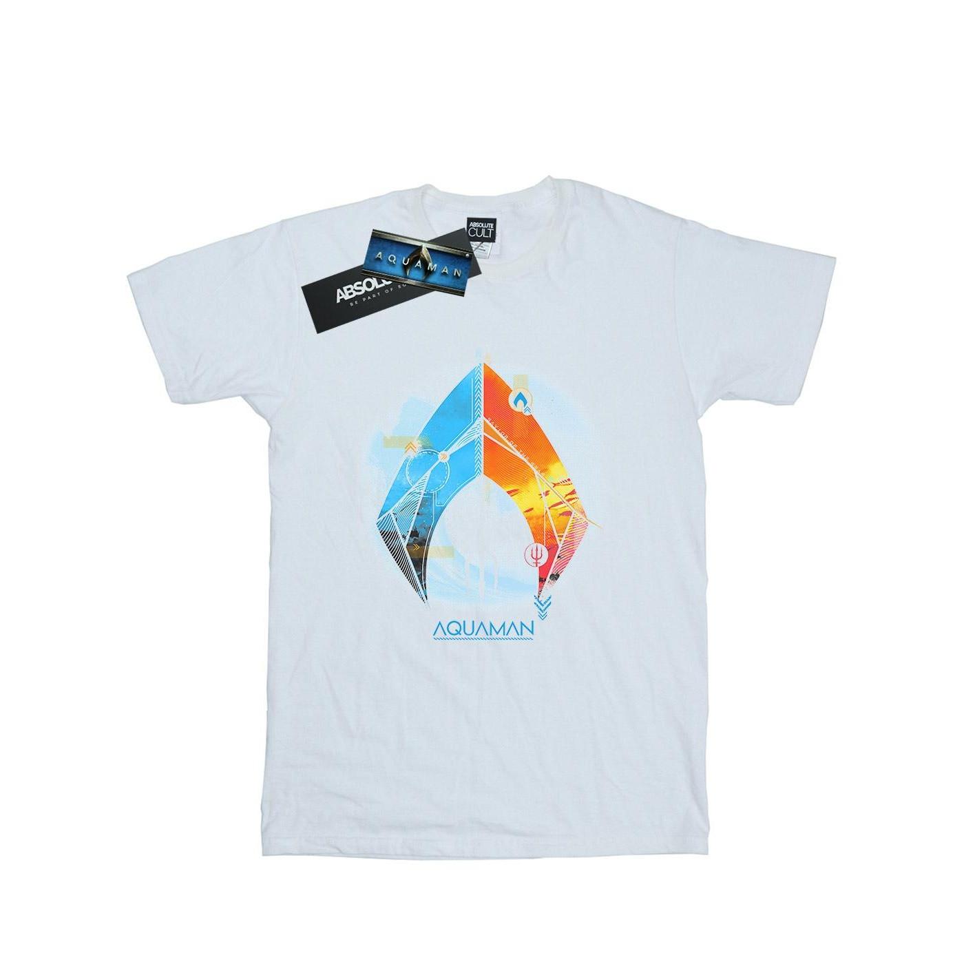 Image of Aquaman Tropical Logo Tshirt Jungen Weiss 140/146