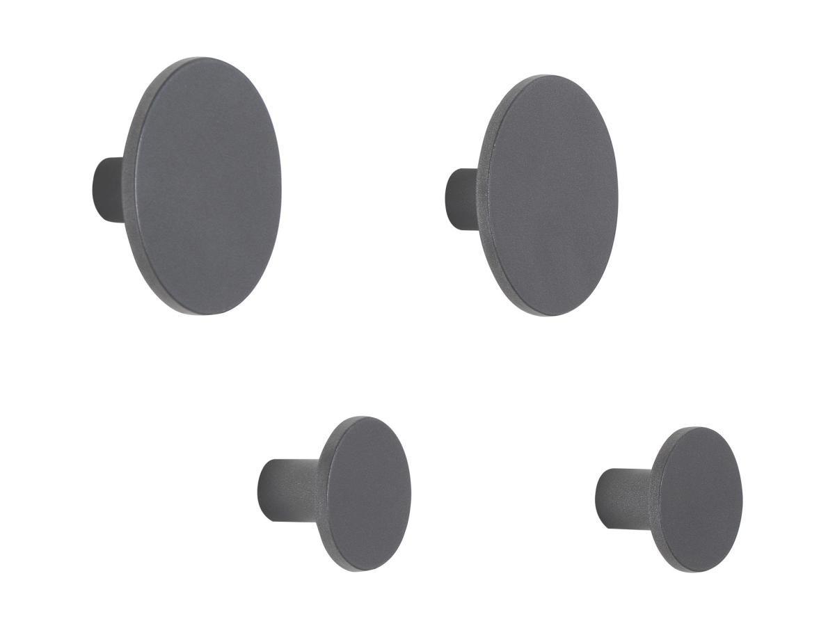 Image of 4er-Set Wandaufhänger - Metall - Anthrazit - CAMONINA 4er-Set Wandaufhänger - Metall - Anthrazit - CAMONINA