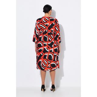 Ulla Popken Kleid Grafischer Druck Tunika Ausschnitt 3/4 Arm  