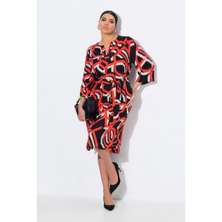 Ulla Popken Kleid Grafischer Druck Tunika Ausschnitt 3/4 Arm  