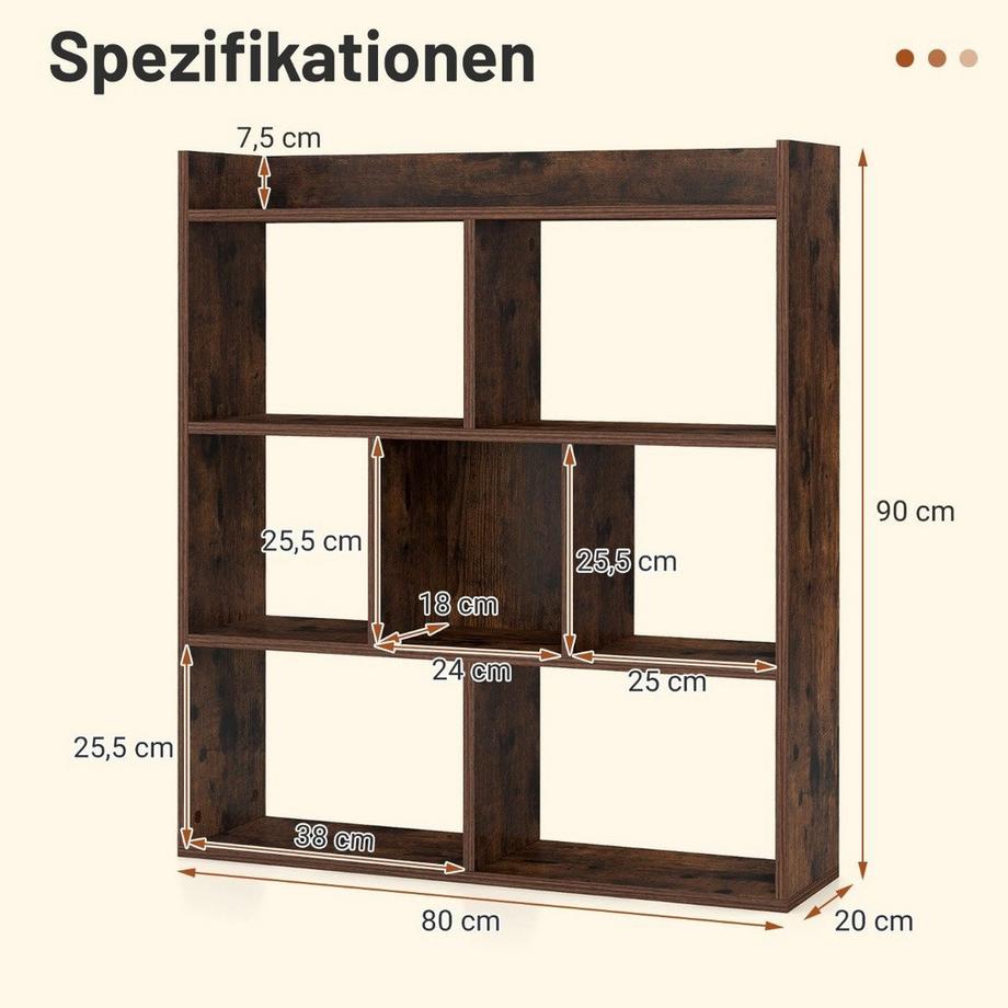 Northix Libreria con 7 cubi  