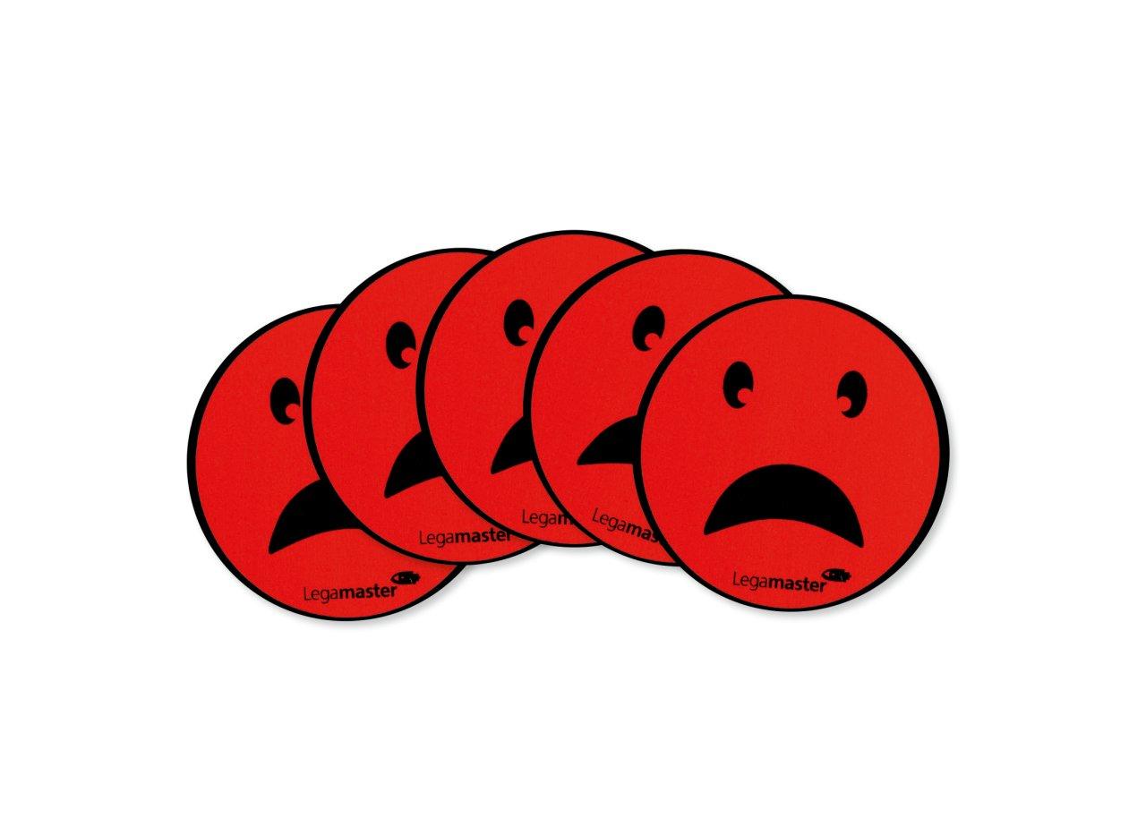 Image of Magnetisches Symbol Emoticon Traurig 50mm 5st. Unisex Rot Bunt