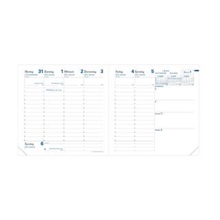 QUO-VADIS Quo Vadis - Agenda - 2025 - Exécutif - Semainier Planning - Allemand - Club - Marron - 13 mois de décembre à décembre - 16x16 cm - Papier Clairefontaine blanc - Fabrication française  