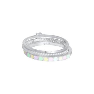 Elli  Bague Femmes Pile Set Moderne Solitaire Torsadé Tendance Multicolore 