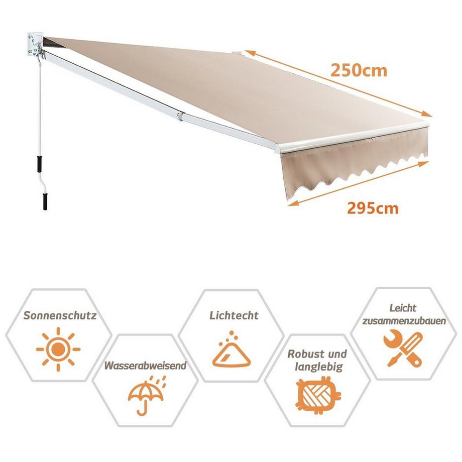Northix Einziehbare Markise, einstellbarer Winkel  