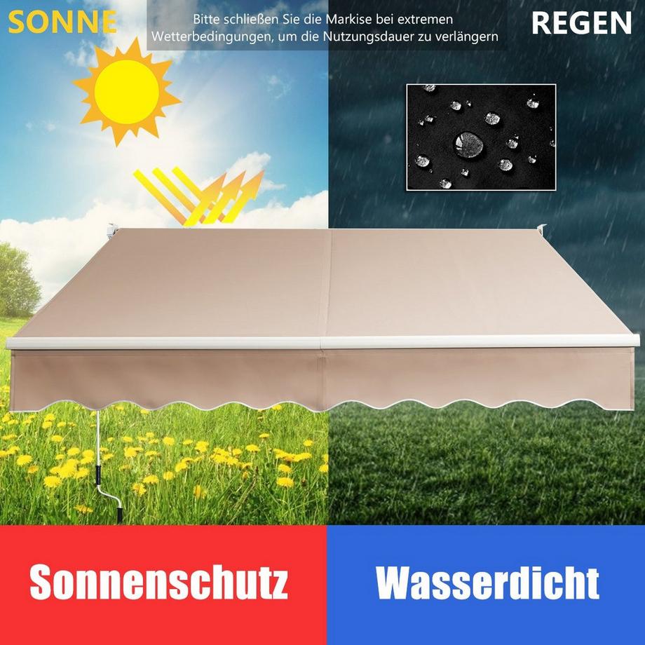 Northix Einziehbare Markise, einstellbarer Winkel  