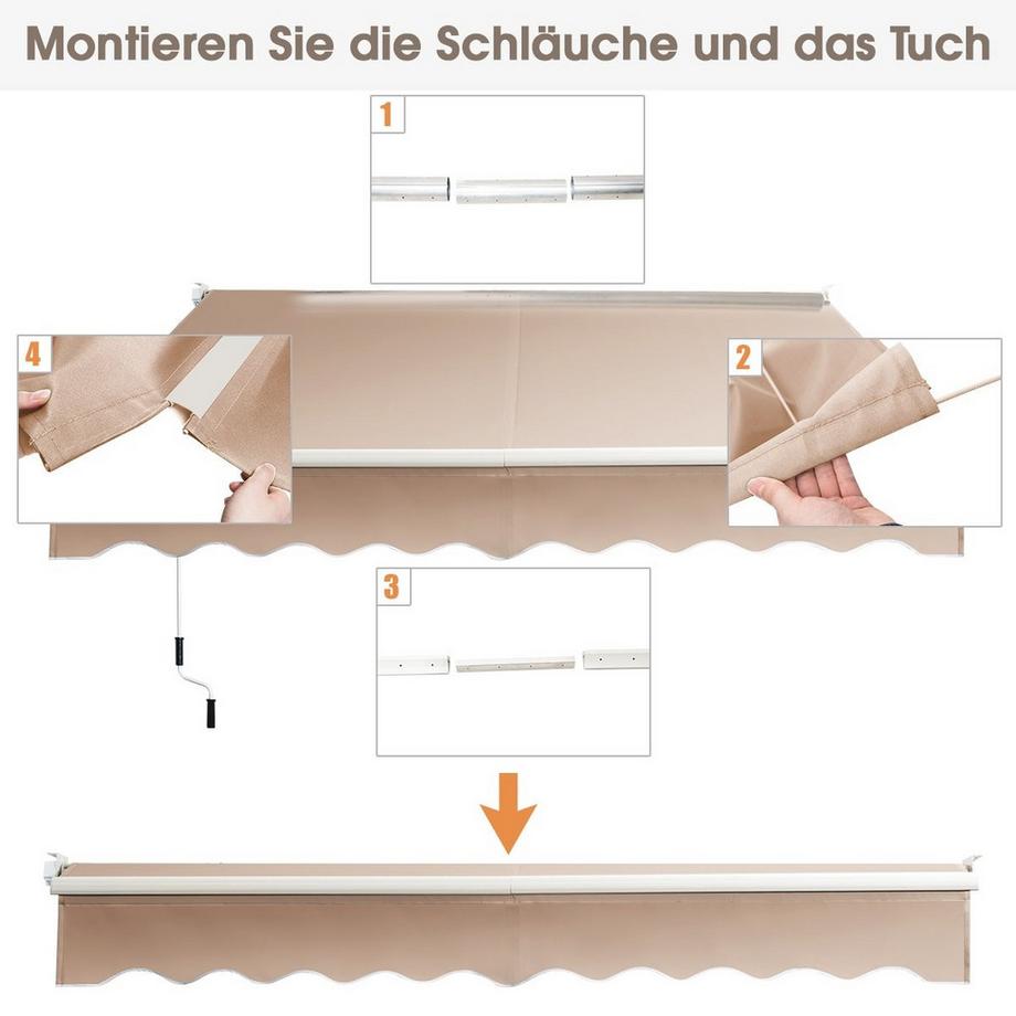 Northix Einziehbare Markise, einstellbarer Winkel  