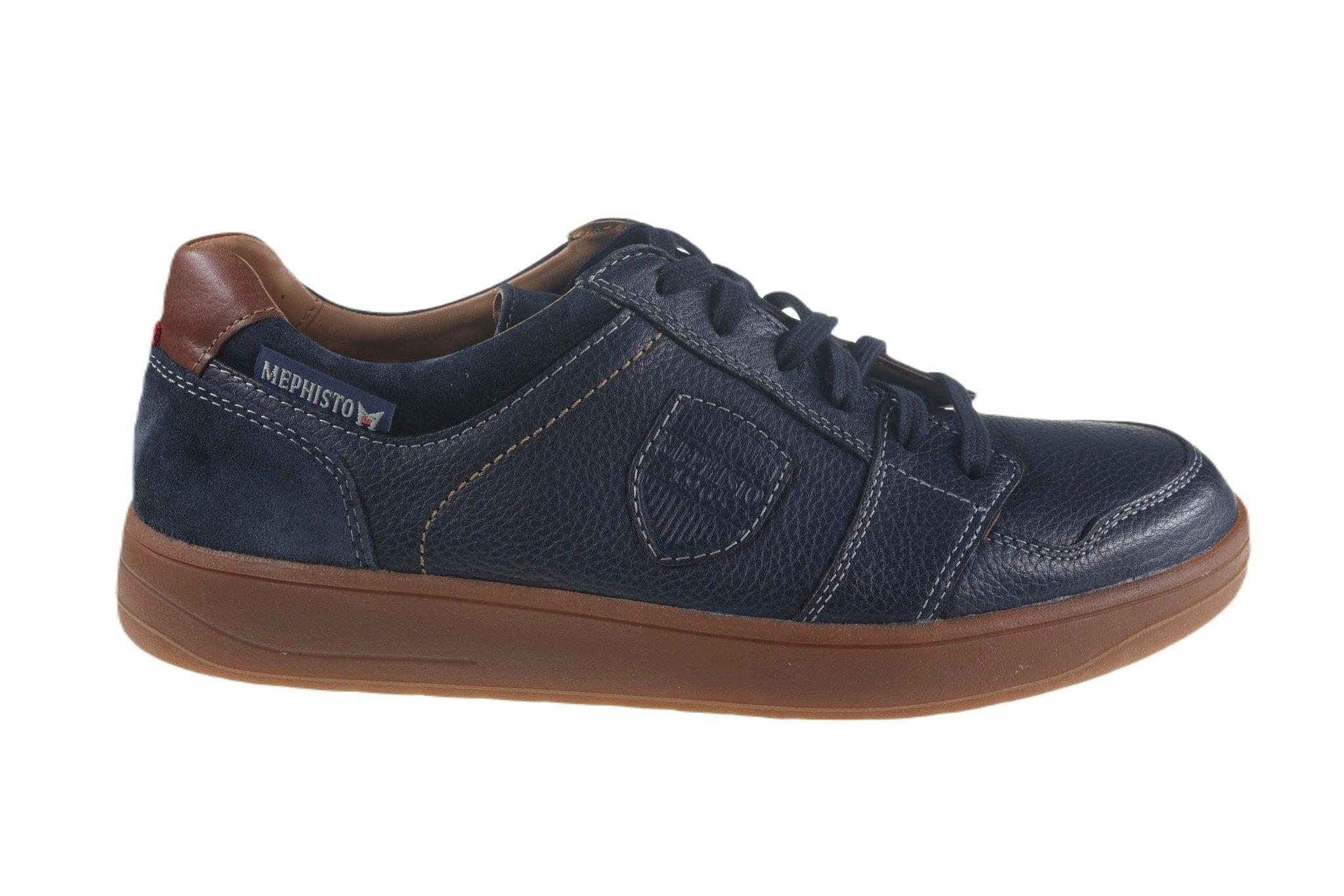 Image of Hugh - Leder Sneaker Herren Blau 44.5