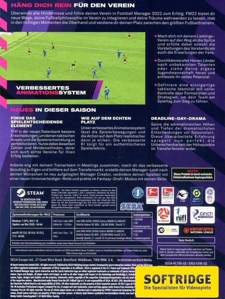 SEGA  Football Manager 2022 (Code in a Box) 