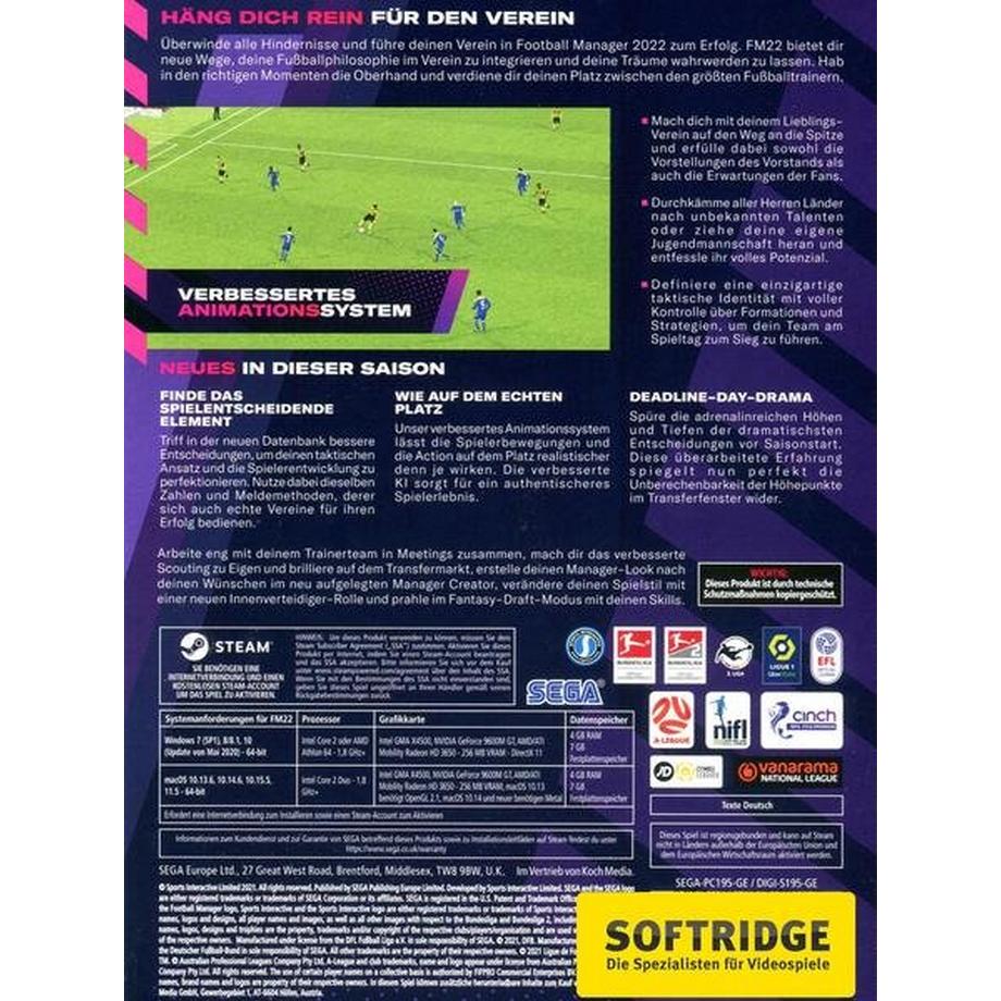 SEGA  SEGA Football Manager 2022 Standard Deutsch, Englisch PC 
