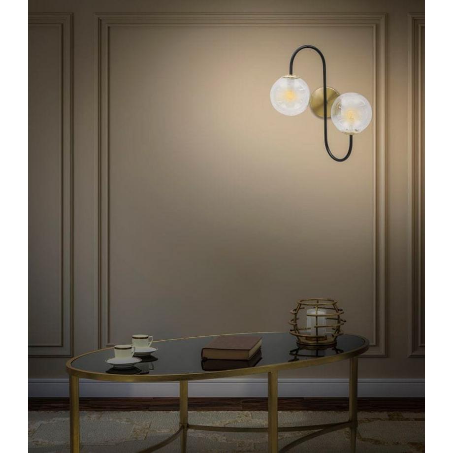 mutoni Lampada da parete in ferro nero  