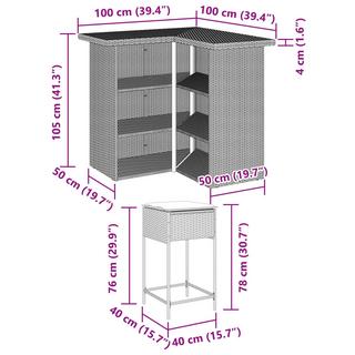 VidaXL Gartenbar set poly-rattan  