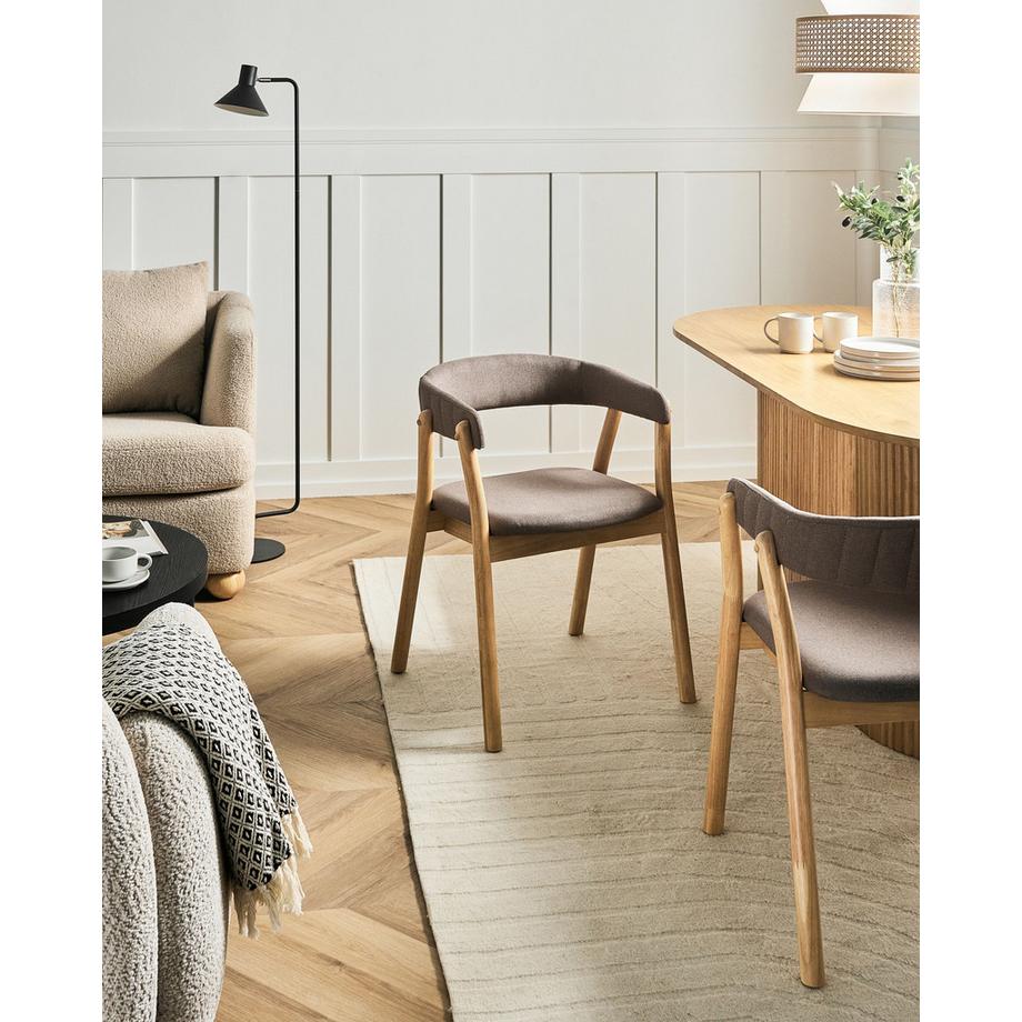 Beliani Esszimmerstuhl 2er Set aus Stoff  MYLO  
