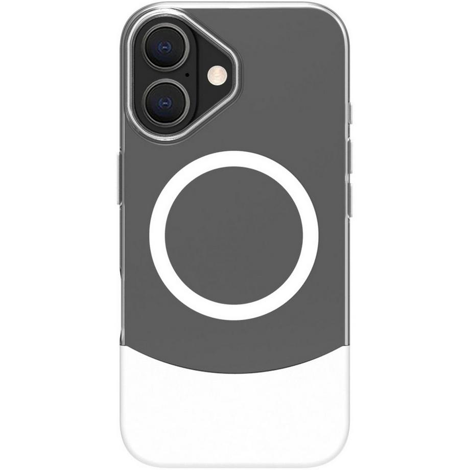 Celly  Coque compatible Magdual MagSafe iPhone 16 Blanc + Transparent 