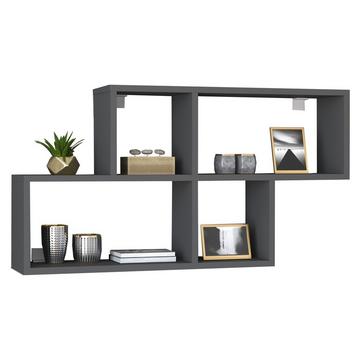 Holzregal hängend | platzsparendes Regal | Maße: H. 53 x B. 100 x T. 20 cm| Elegantes Regal hängend | Aufbewahrungsregal | Bücherregal | Wandboard -