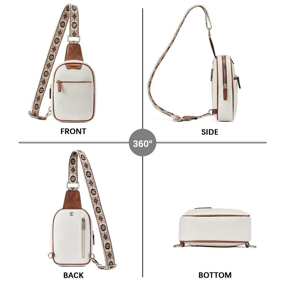 Only-bags.store Sac à bandoulière en cuir PU avec sangle florale  