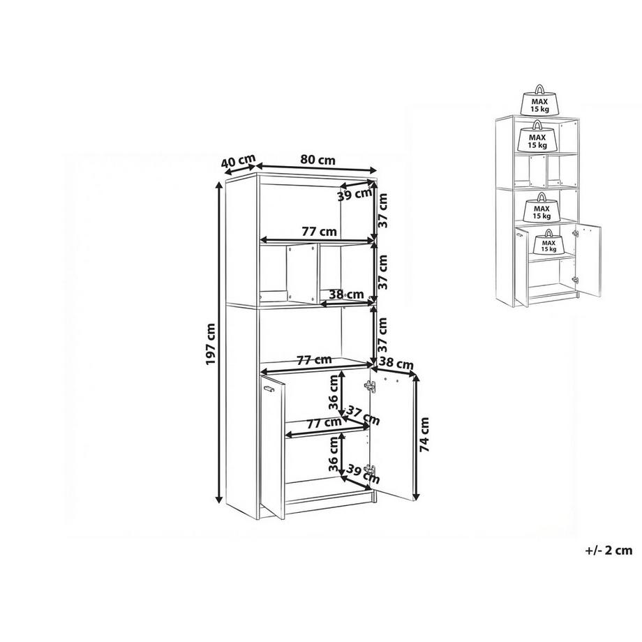 Beliani Libreria a 2 ante en Pannello di fibre (LDF) Minimalista ZEHNA  