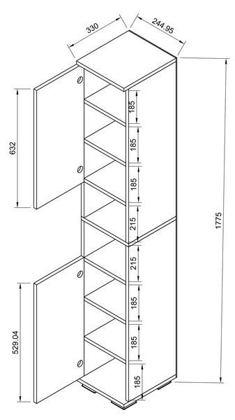 VCM Holz schmaler Schuhschrank Schuhregal Schrank Dielenmöbel Gados  M  