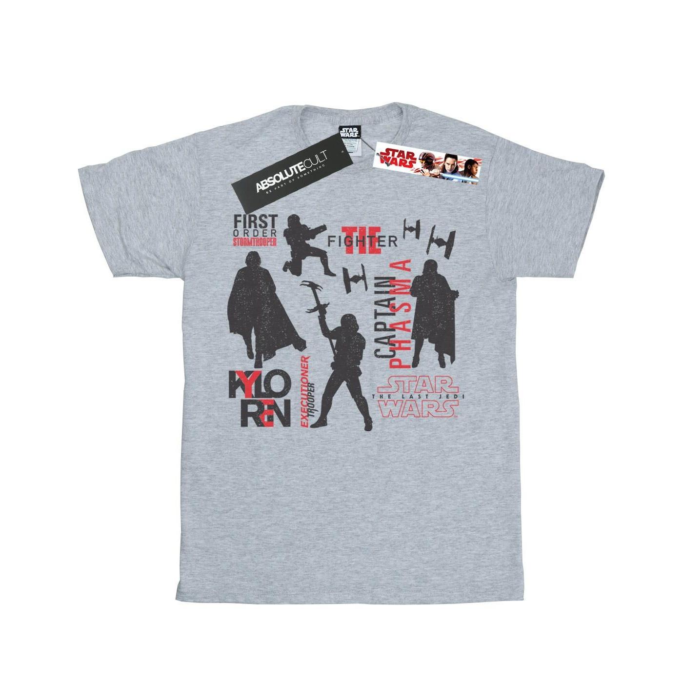 Image of The Last Jedi First Order Silhouettes Tshirt Mädchen Grau 128