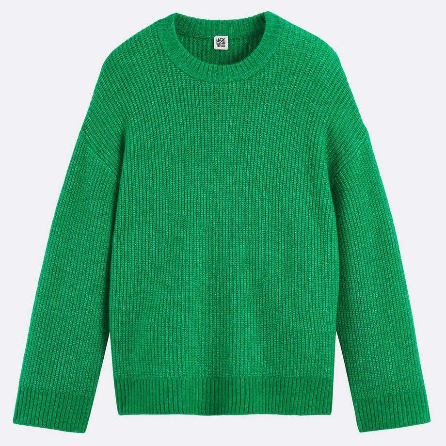 La Redoute Collections Pullover mit Rundhalsausschnitt aus flauschigem Grobstrick  