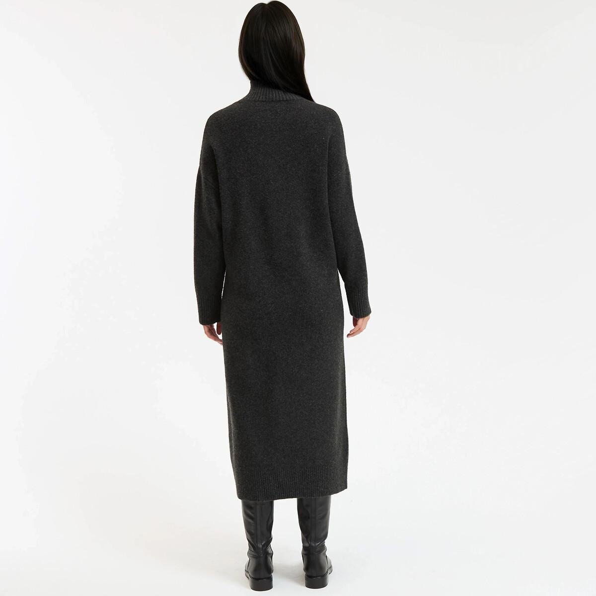 La Redoute Collections Robe droite tricotée à manches longues  