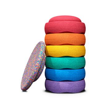 Rainbow bundle 6 + 1 Stapelstein board confetti