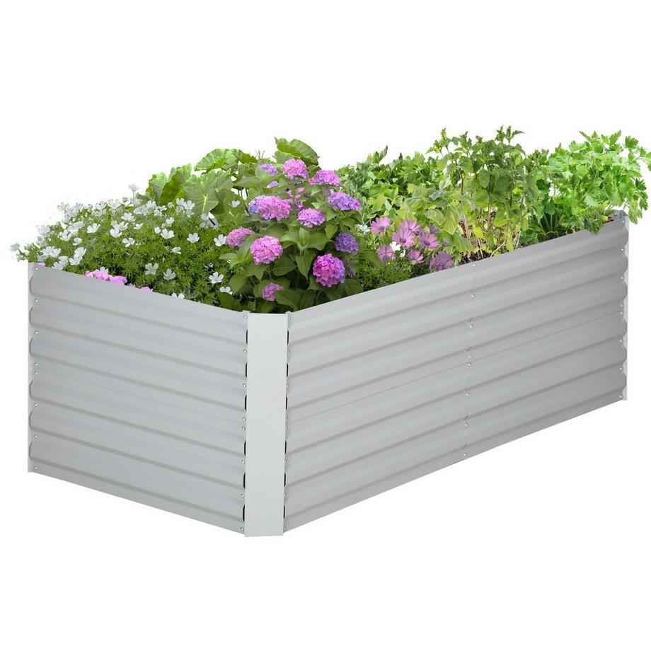 Northio Plate-bande surélevée en acier, parterre de plantes, cadre froid, parterre de jardin, bac à fleurs, enfichable, bac à plantes, pot de fleurs, 180 x 90 x 60 cm pour jardin, balcon, terrasse, potager pour fleurs, plantes, fruits.  