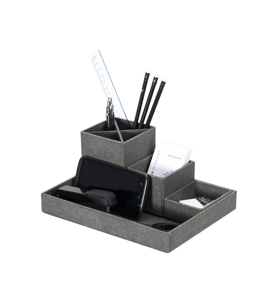 Image of LENA Schreibtisch Organizer Grau Canvas LENA Schreibtisch Organizer Grau Canvas