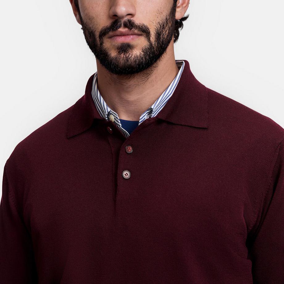 La Redoute Collections Pullover mit Polokragen aus Merinowolle  